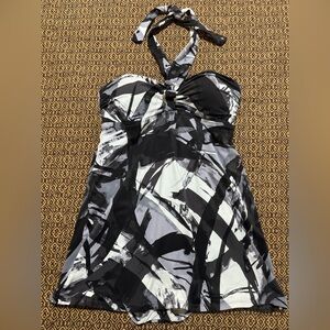 Michael Michael Kors Size 8 One Piece Swimsuit Halter Neck Geometric Print